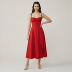 Floral Printed A Line Midi Dress For Women — view 7