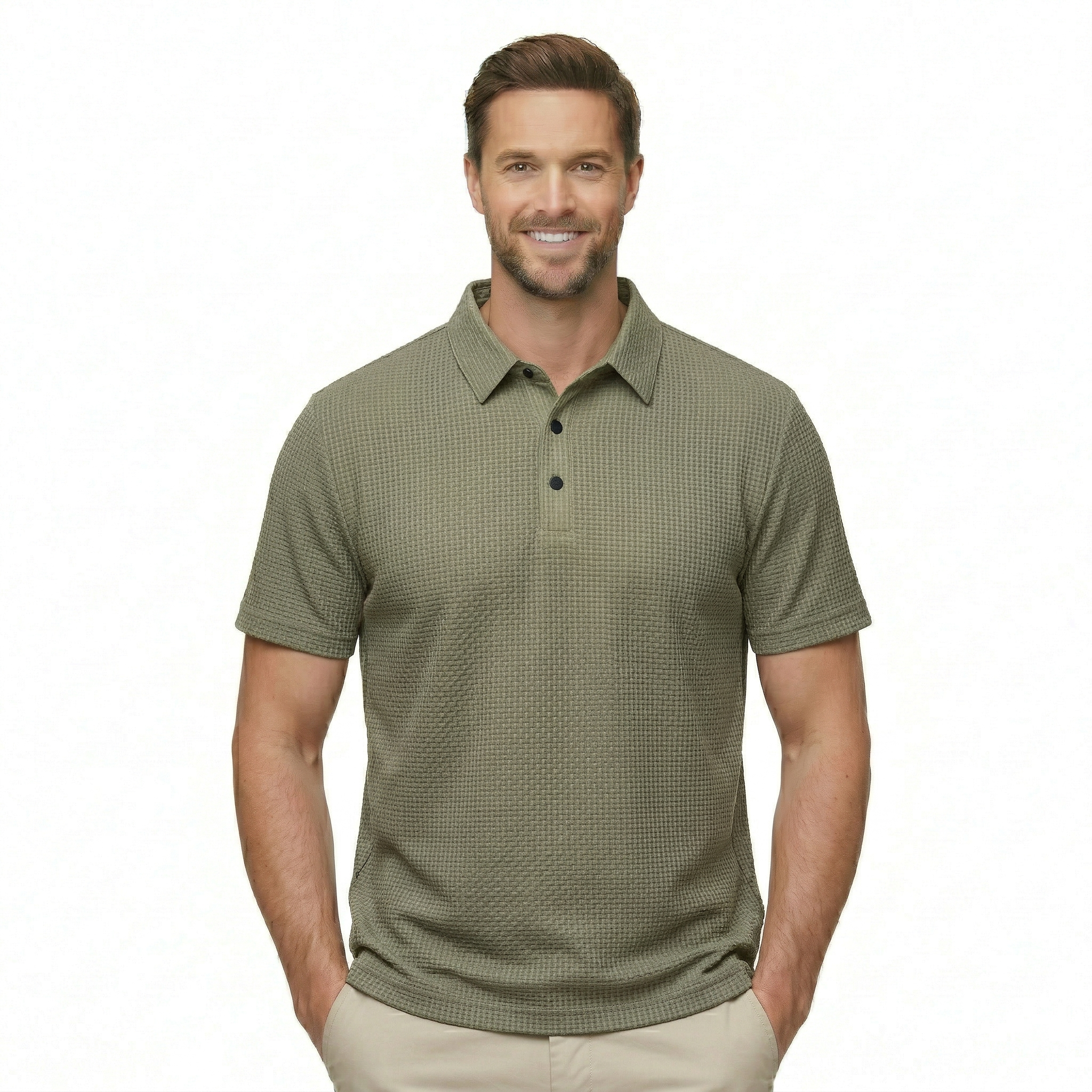 Ice Silk Textured Polo T Shirt — view 2