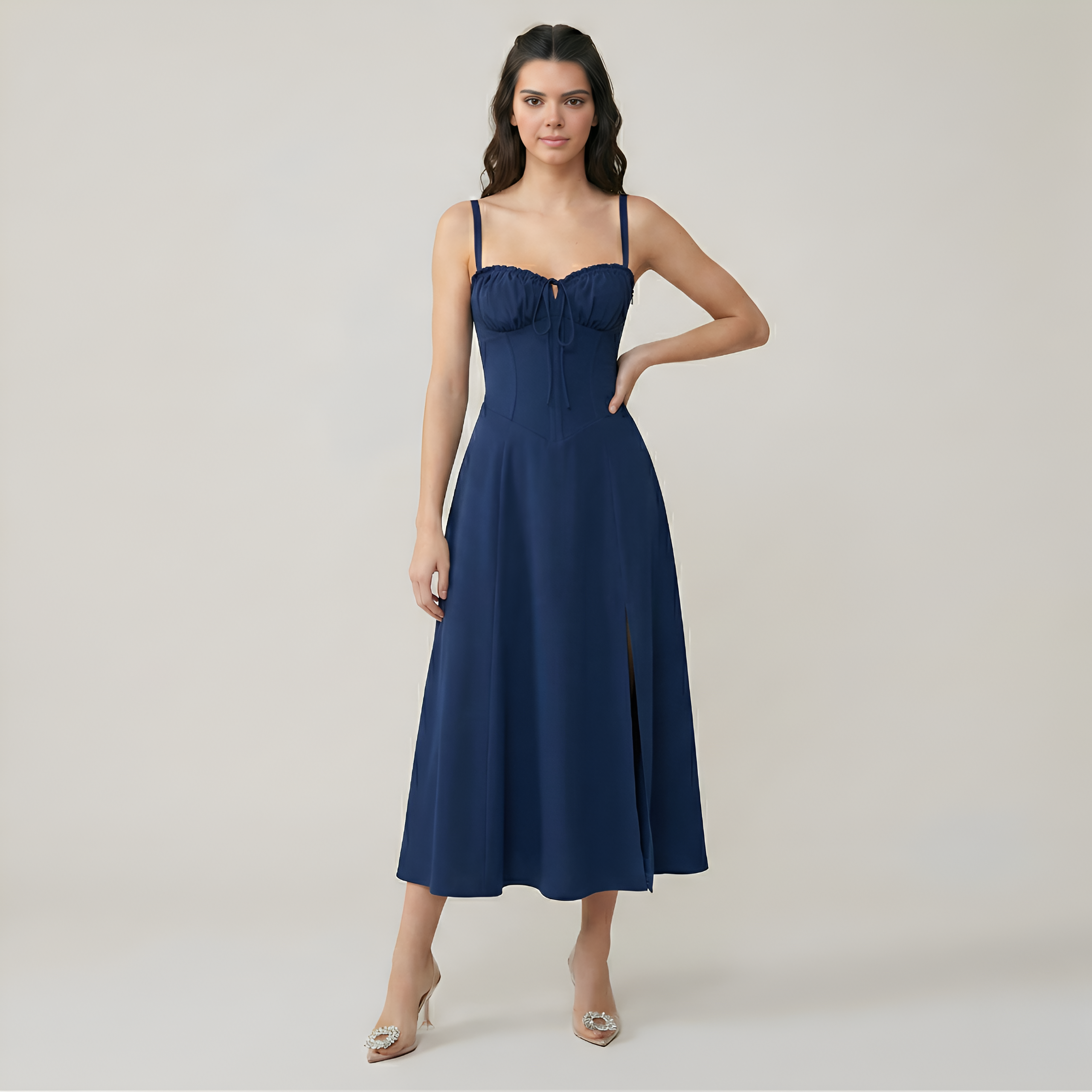 Floral Printed A Line Midi Dress For Women — view 9