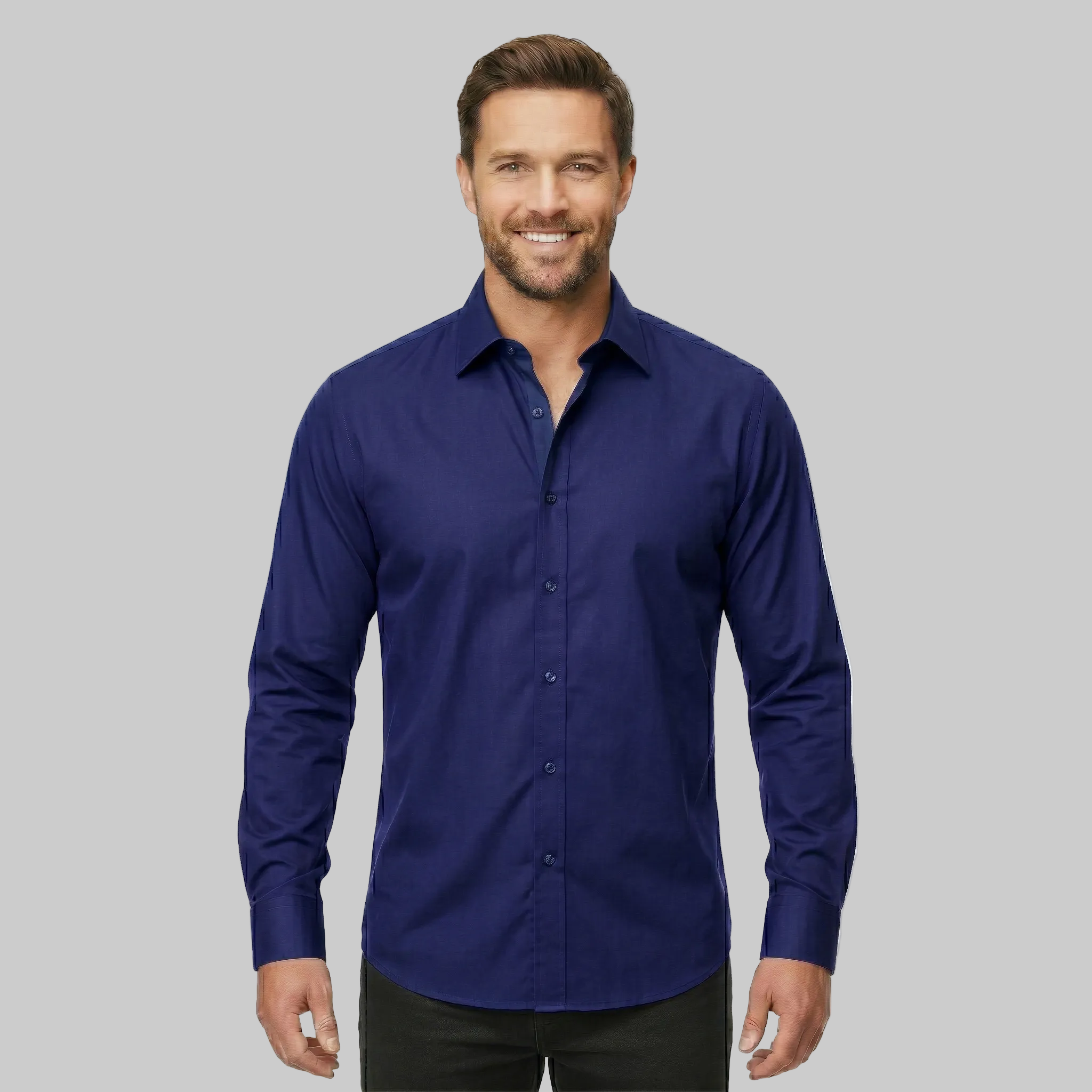 Classic Stretch Long Sleeve Button Down Shirt — view 25