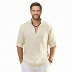 Classic Linen Long Sleeve Casual T Shirt — view 11