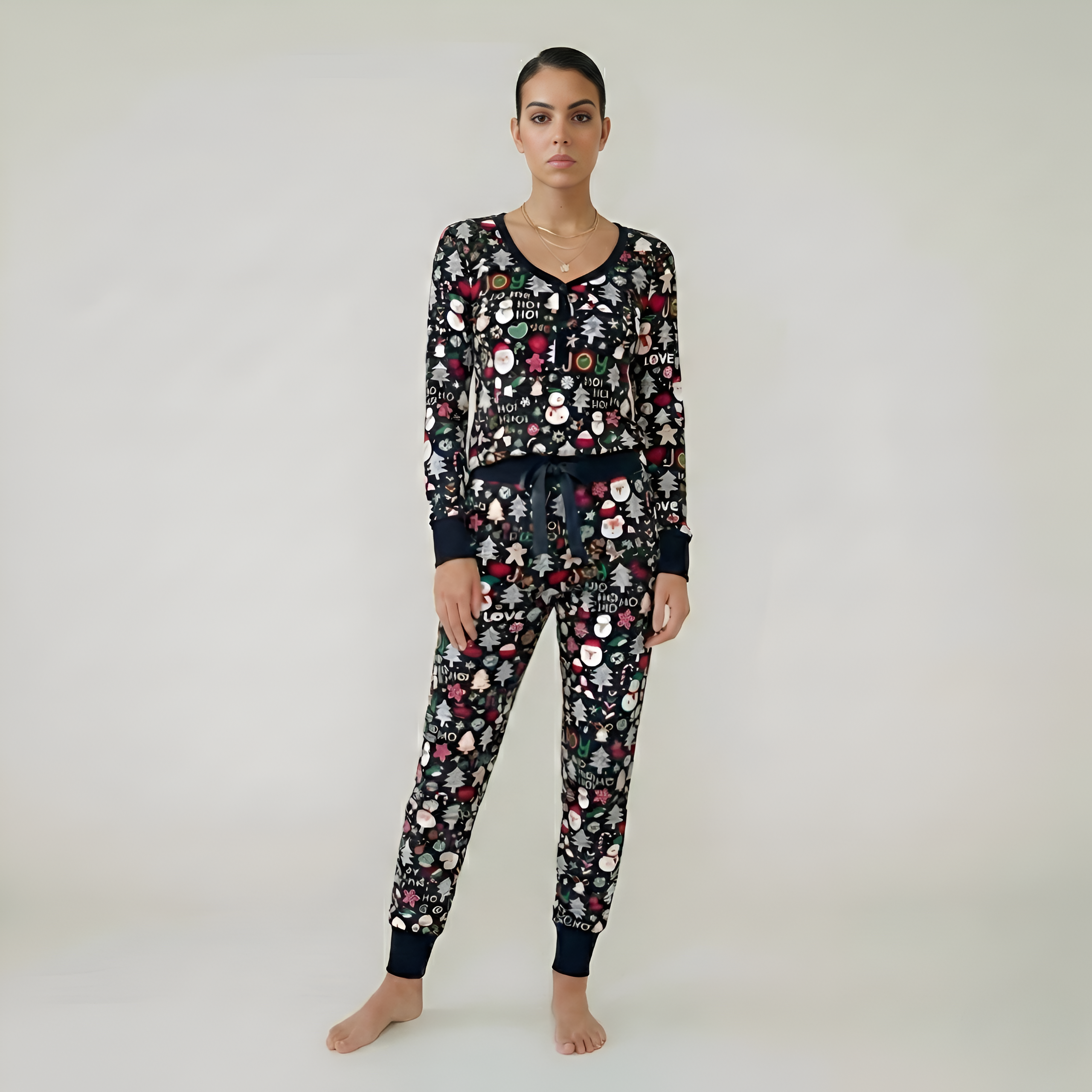 Two Piece Mystery Pajama Set For Women