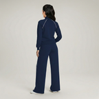 Full Zip Contrast Piping Set For Women — view 4