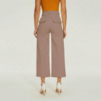 Sleek High Rise Cropped Twill Pants — view 3