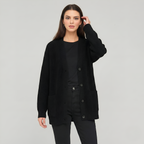 Soft Knit Cashmere Cocoon Front Button Cardigan — view 3