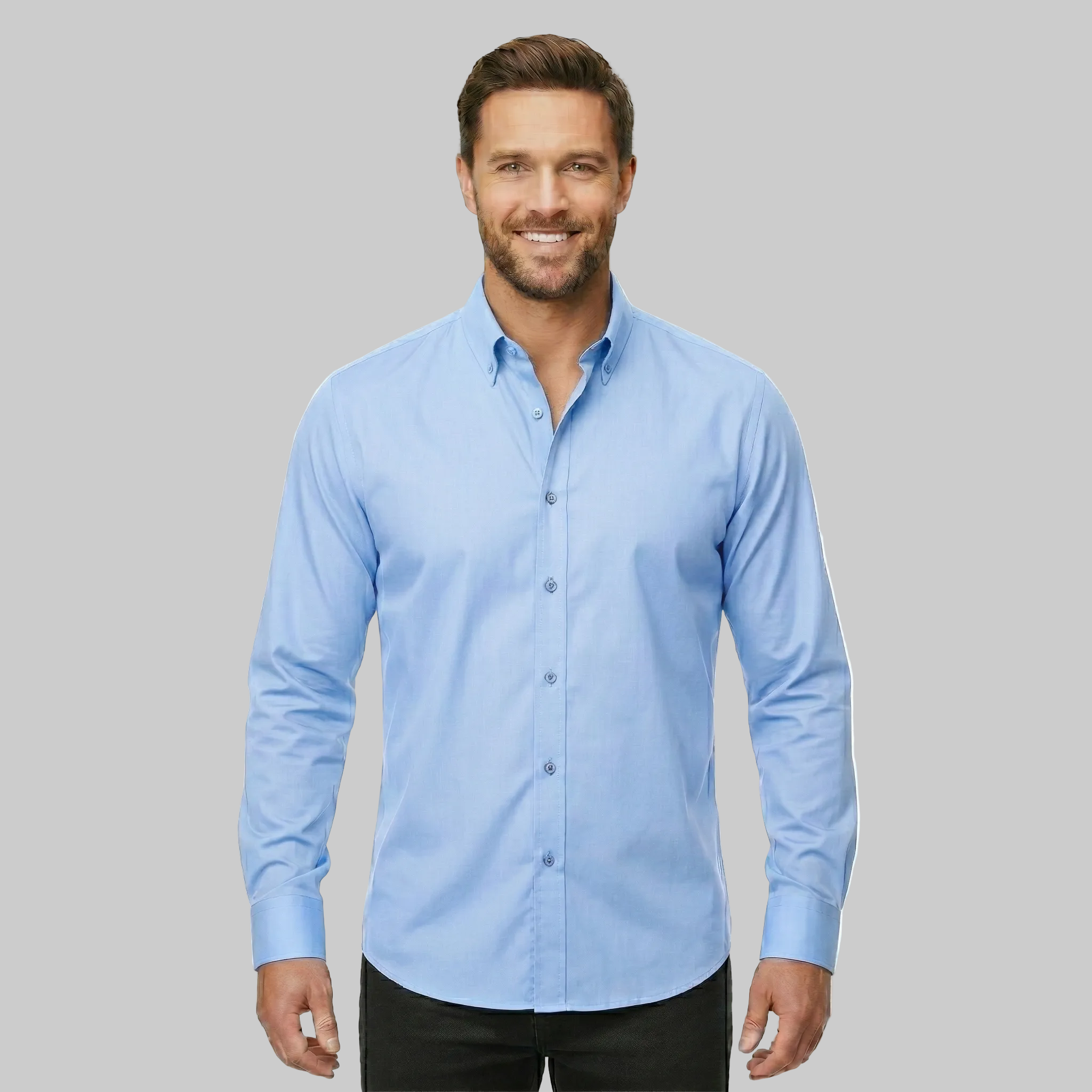 Classic Stretch Long Sleeve Button Down Shirt — view 5