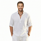 Classic Linen Long Sleeve Casual T Shirt — view 2