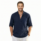 Classic Linen Long Sleeve Casual T Shirt — view 5