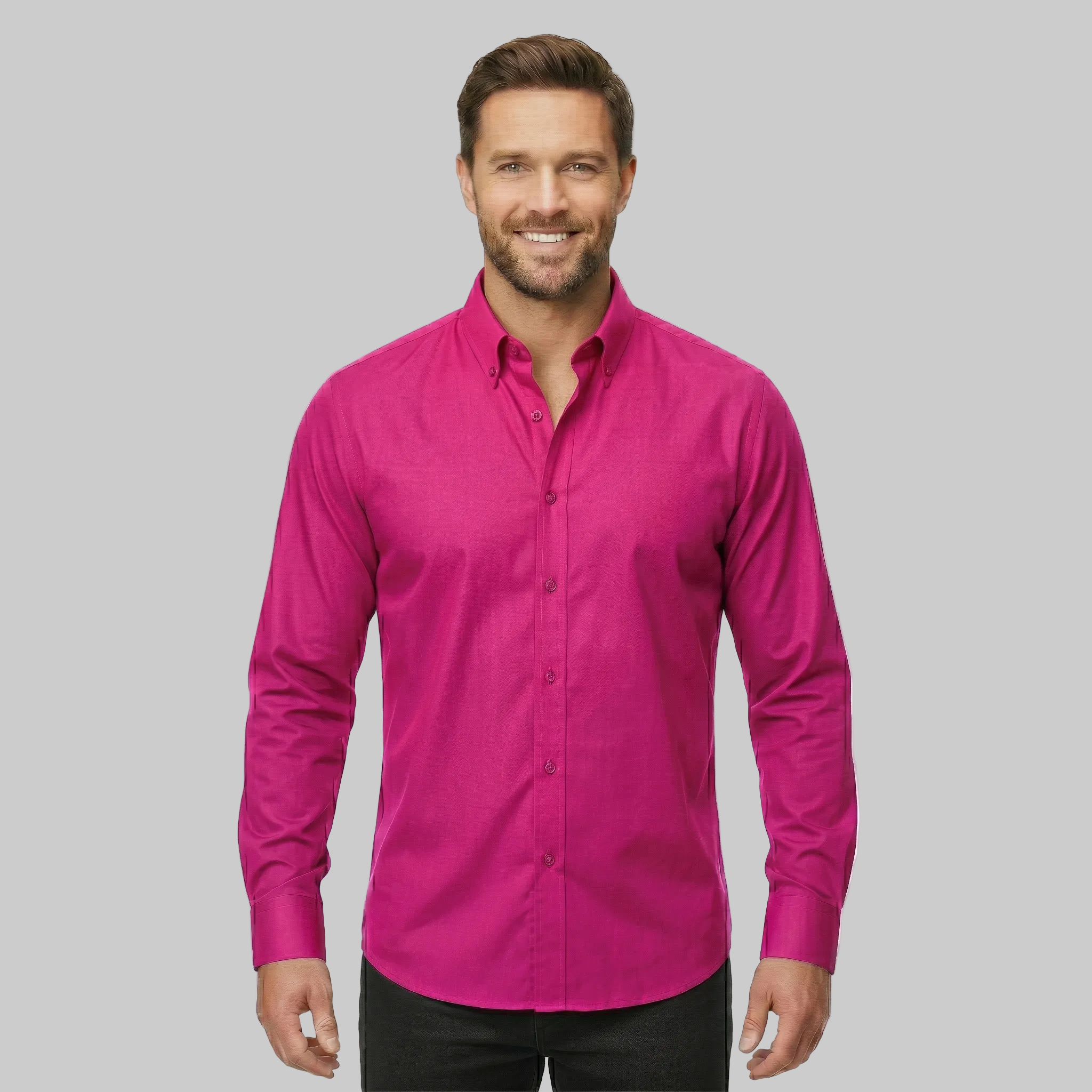 Classic Stretch Long Sleeve Button Down Shirt — view 7