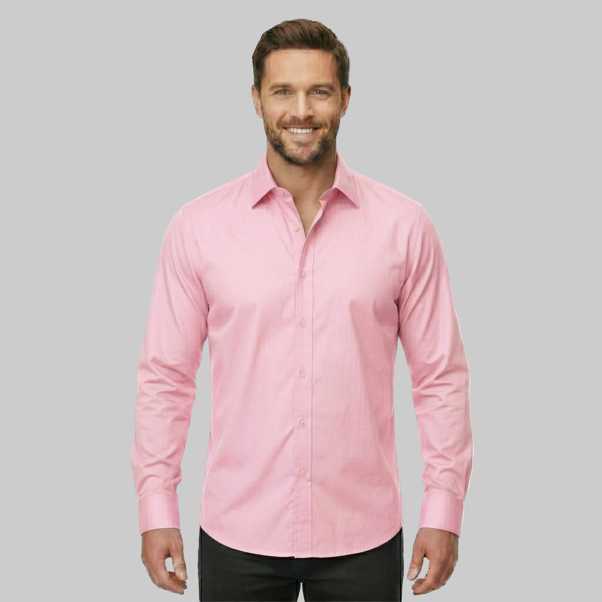 Classic Stretch Long Sleeve Button Down Shirt — view 29