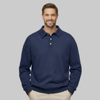 Classic Fit Cashmere Long Sleeve Polo T Shirt — view 9