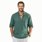 Classic Linen Long Sleeve Casual T Shirt — view 7