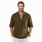 Classic Linen Long Sleeve Casual T Shirt — view 12