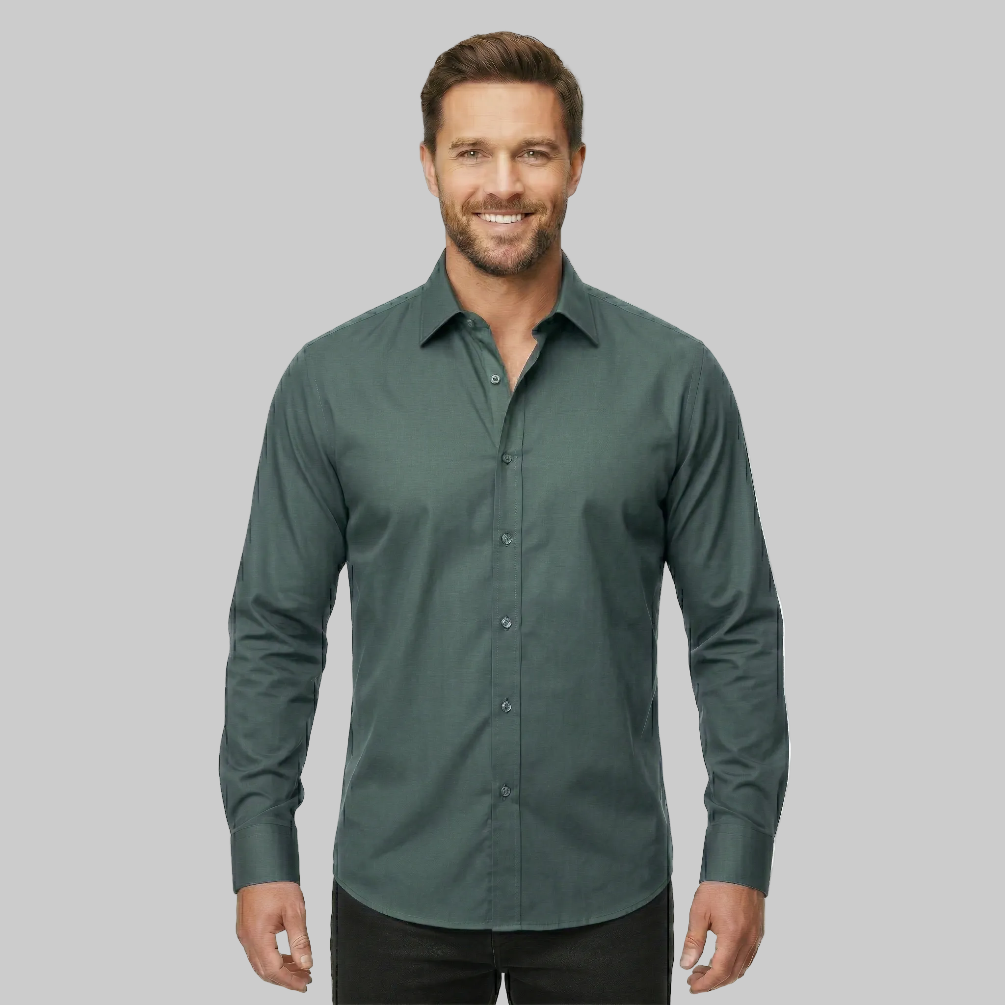Classic Stretch Long Sleeve Button Down Shirt — view 19