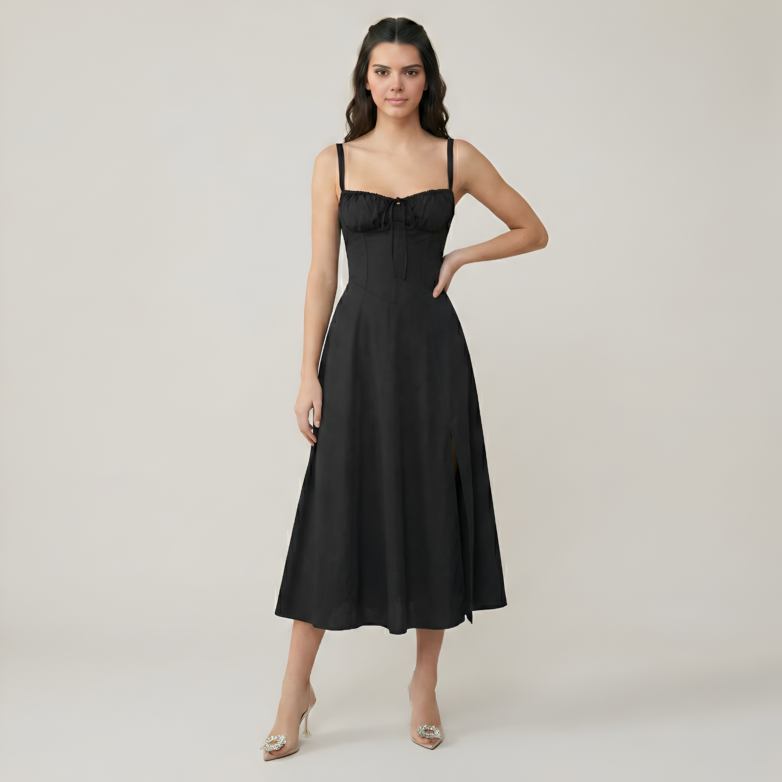 Floral Printed A Line Midi Dress For Women — view 10