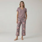 V Shaped Sleepwear And Capri Pajama Set — view 3
