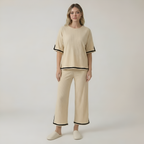 Knitted Two Piece Lounge Wear Set For Women