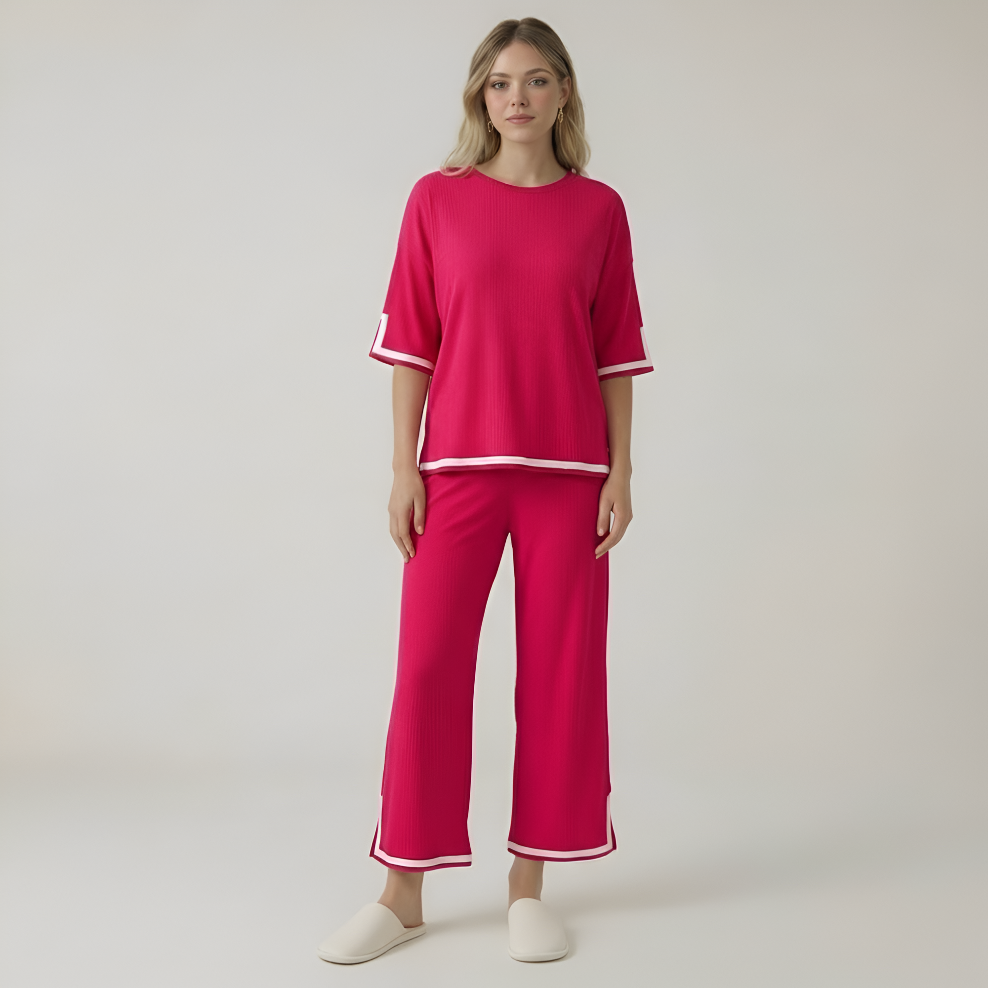 Knitted Two Piece Lounge Wear Set For Women — view 8