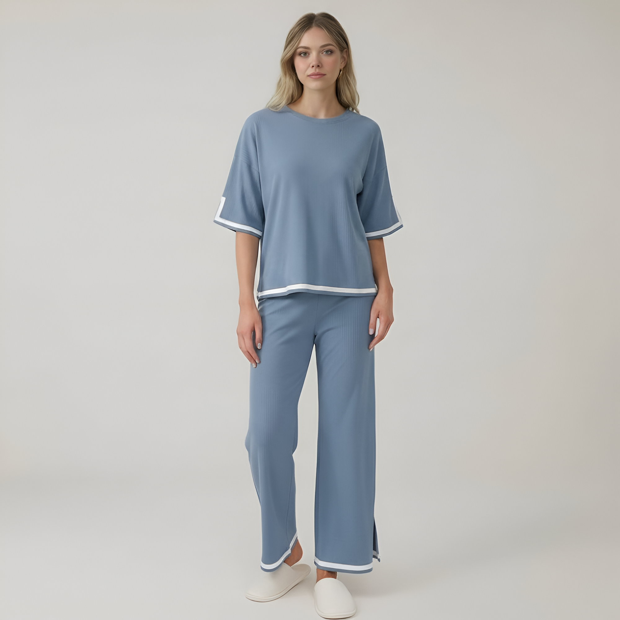 Knitted Two Piece Lounge Wear Set For Women — view 9