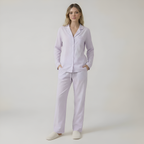 Long Sleeve Front Button Pajama Set For Women — view 8