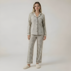 Long Sleeve Front Button Pajama Set For Women — view 7