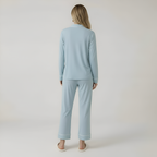 Long Sleeve Front Button Pajama Set For Women — view 2