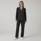 Long Sleeve Front Button Pajama Set For Women — view 3