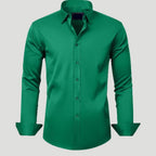 Men Dress Shirt Solid Long Sleeve Wrinkle | SLIMG:7143649996469979121