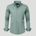 Men Dress Shirt Solid Long Sleeve Wrinkle | SLIMG:7143649996469979113
