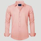 Men Dress Shirt Solid Long Sleeve Wrinkle | SLIMG:7143649996469979123