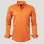 Men Dress Shirt Solid Long Sleeve Wrinkle | SLIMG:7143649996469979116