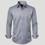 Men Dress Shirt Solid Long Sleeve Wrinkle | SLIMG:7143649996469979125