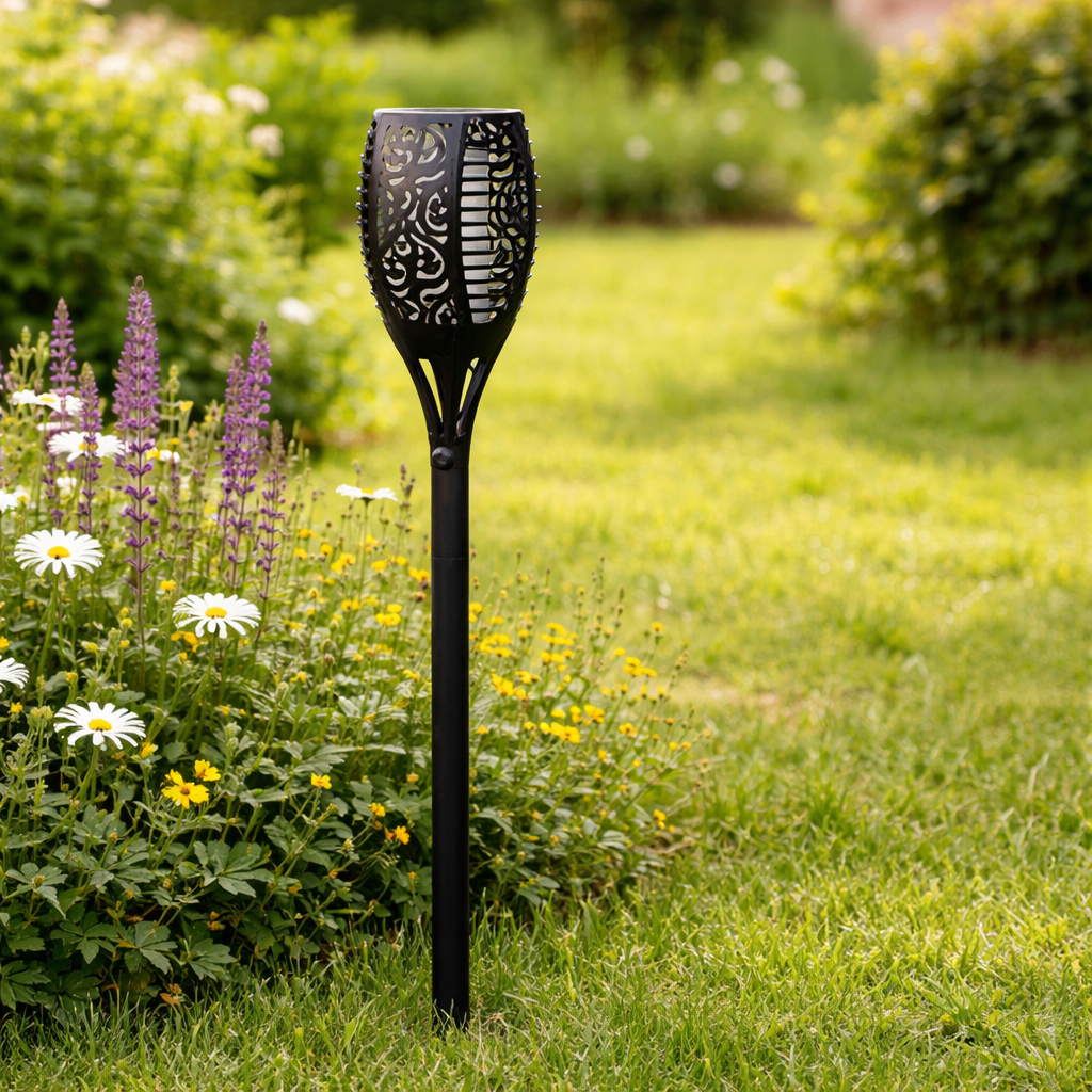Solar Flame Torch Pathway Lights — view 4