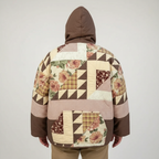 Quilted Patchwork Hoodie Comfort Everyday Casual Wear | SLIMG:7221084084826542681