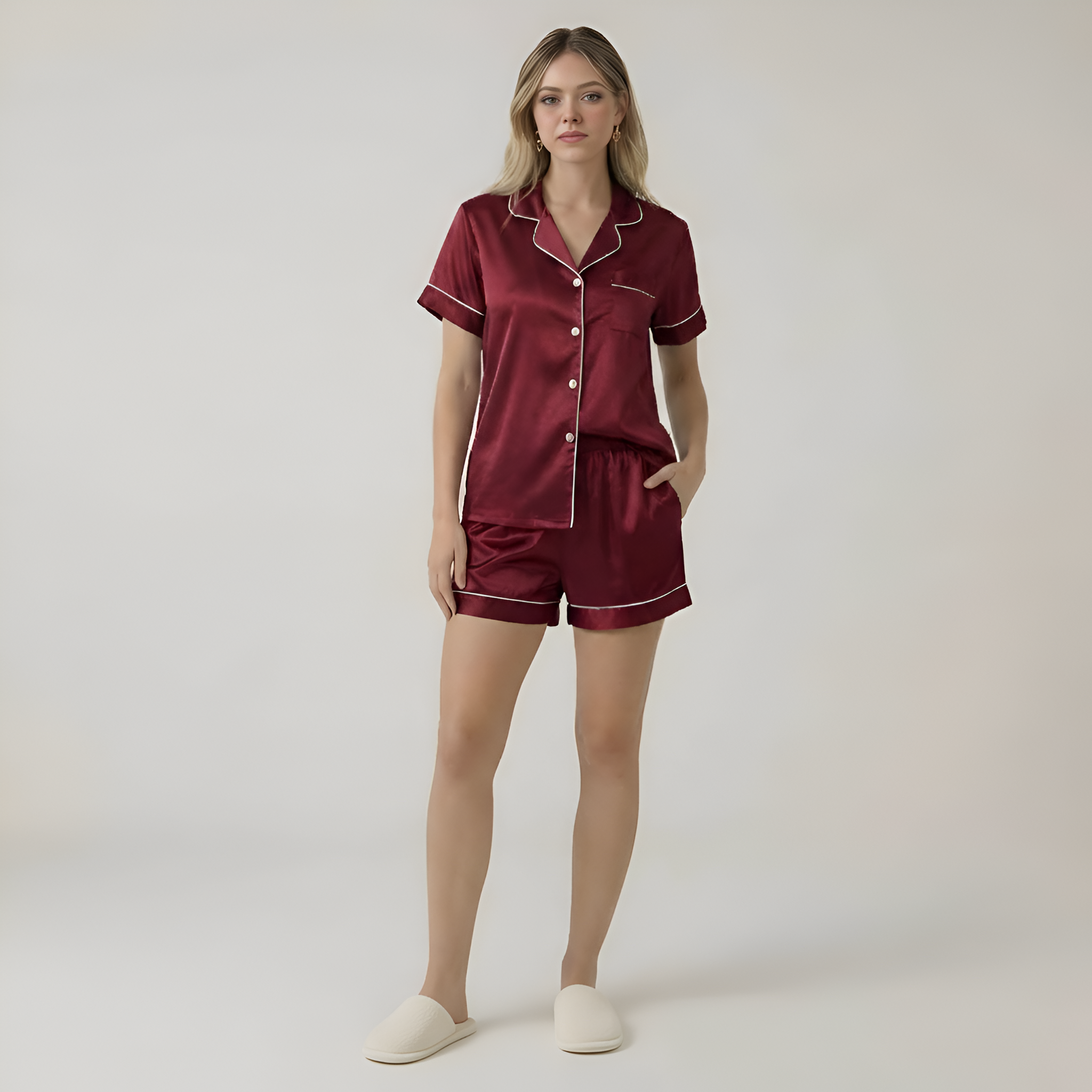 Short Sleeve Classic Pajama Set — view 5