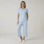 Short Sleeve Star Printed Capri Pajama Set For Women — view 6