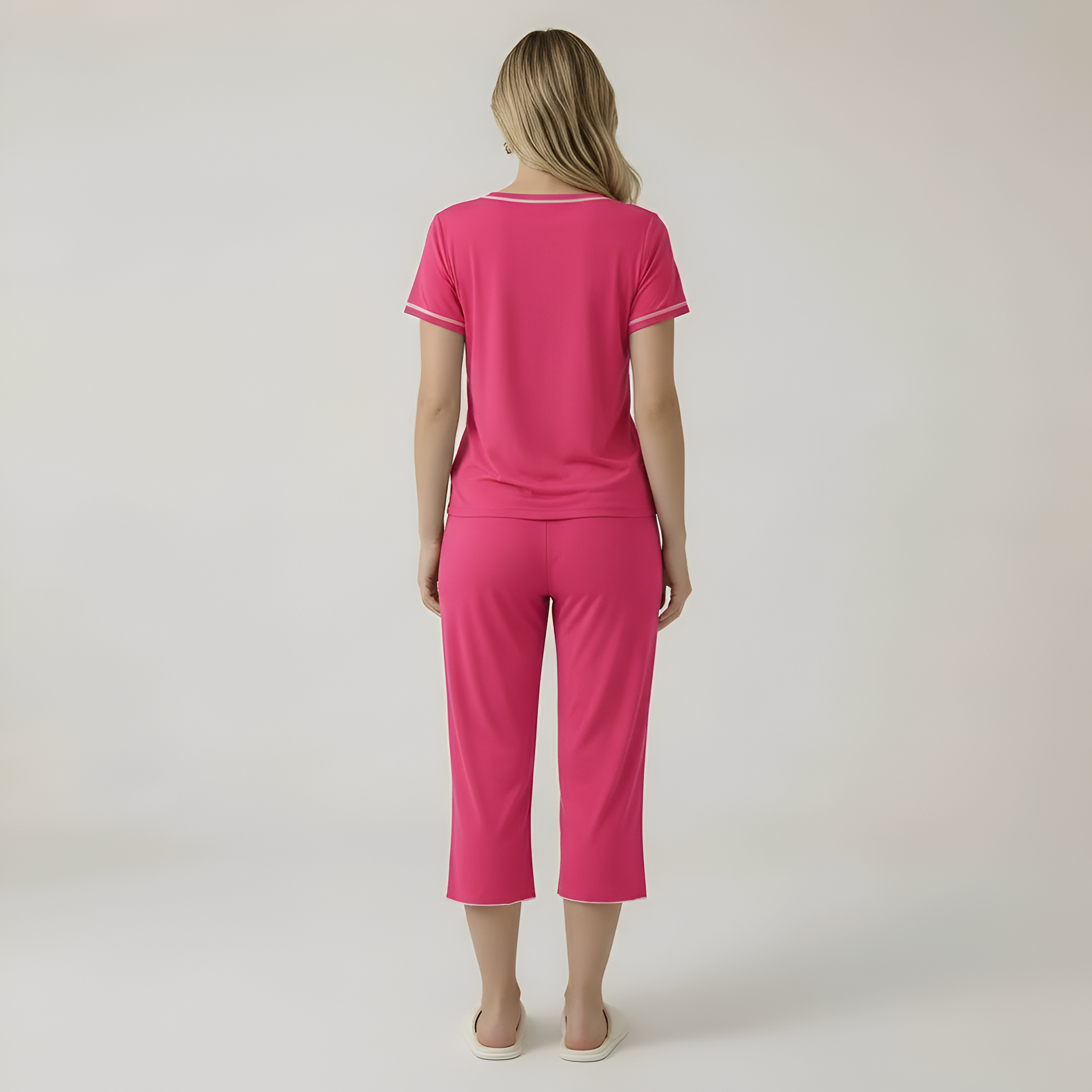 Short Sleeve Top With Capri Pajamas — view 10