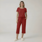 Short Sleeve Top With Capri Pajamas — view 5