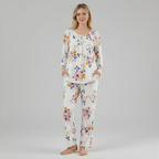 Long Sleeve Printed Pajama Set With Pockets — view 5