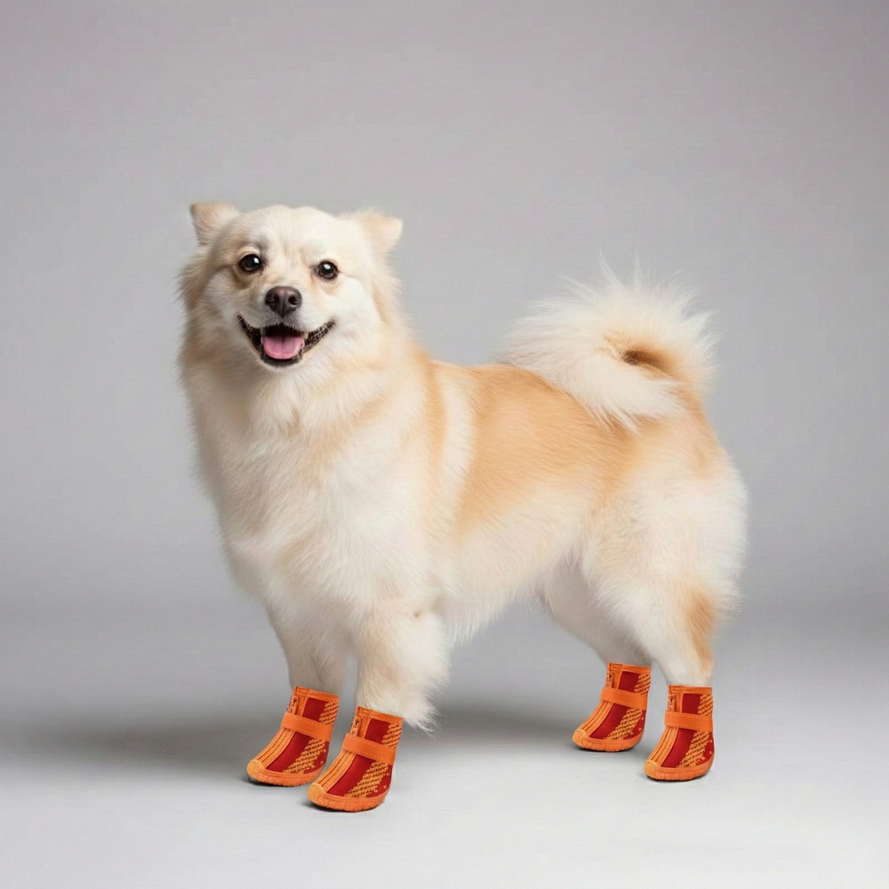 4 Pieces Of Winter Snow Hiking Dog Boots — view 4