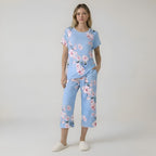 Capri Style Pajama Set With Floral Design — view 3