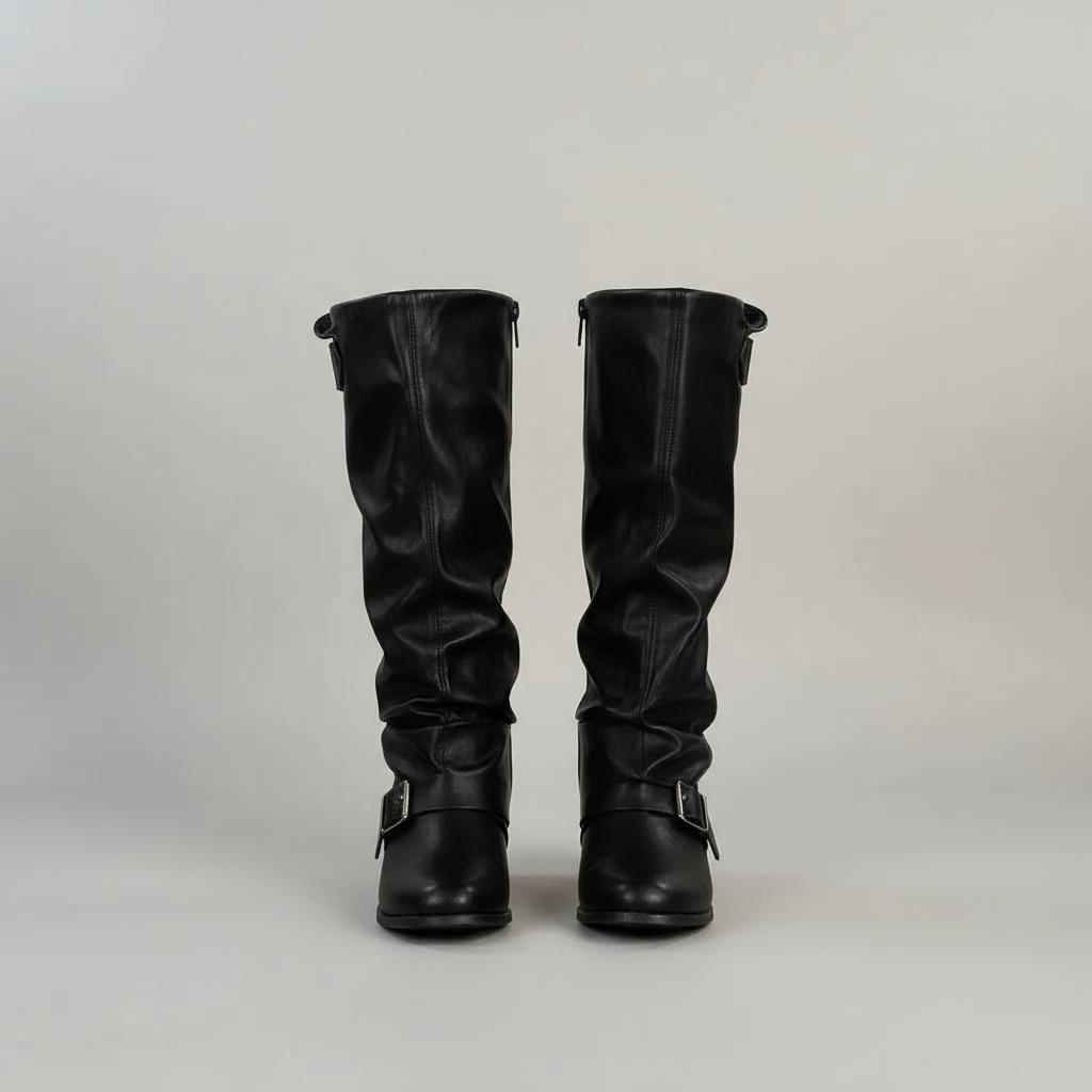 Leather Buckle Fashion Boots — view 3