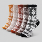 5 Pair Reindeer Design Knit Crew Socks — view 4