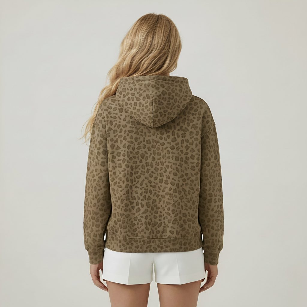 Leopard Printed Pullover Hoodie — view 4