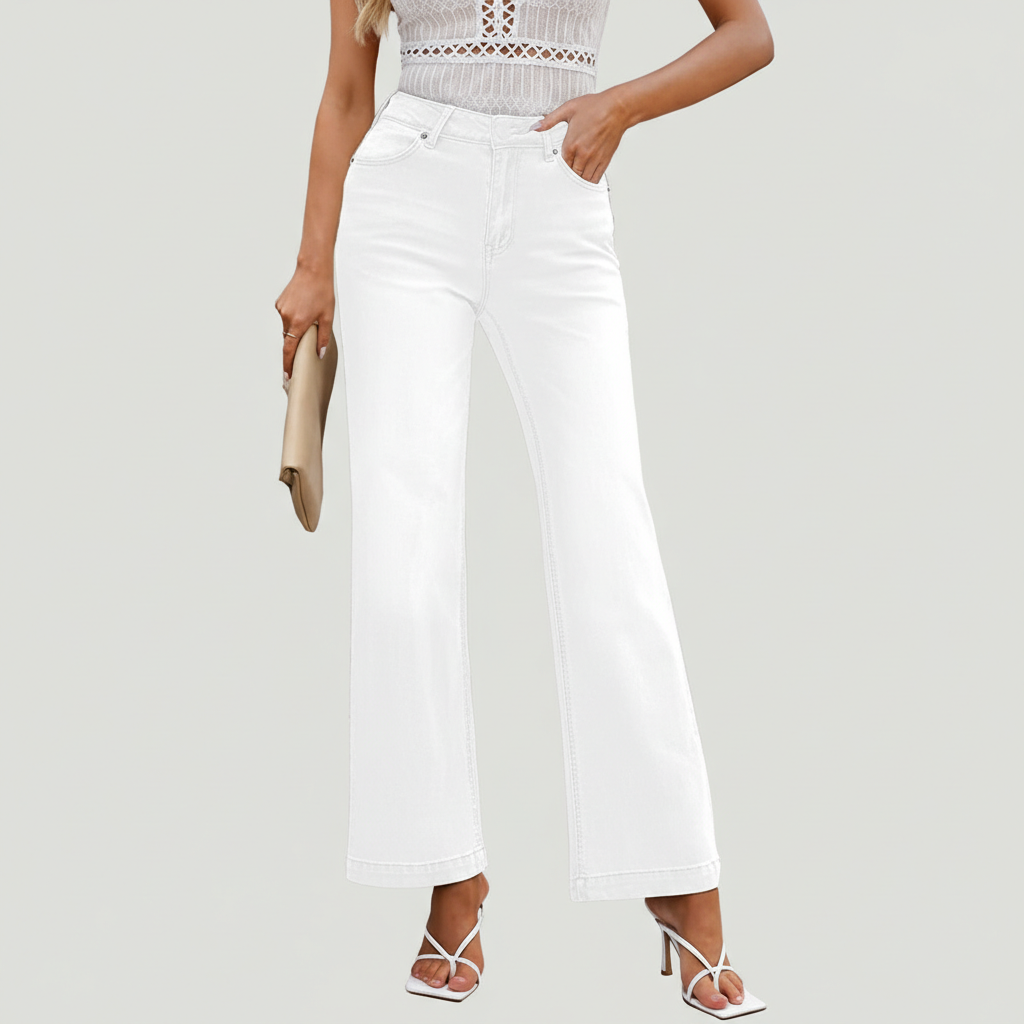 Vintage Inspired Flare Denim Jeans — view 4
