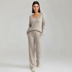 Pullover Ribbed Knit Matching Lounge Set — view 9