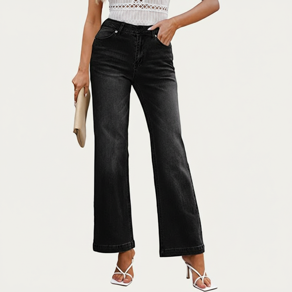 Vintage Inspired Flare Denim Jeans — view 3