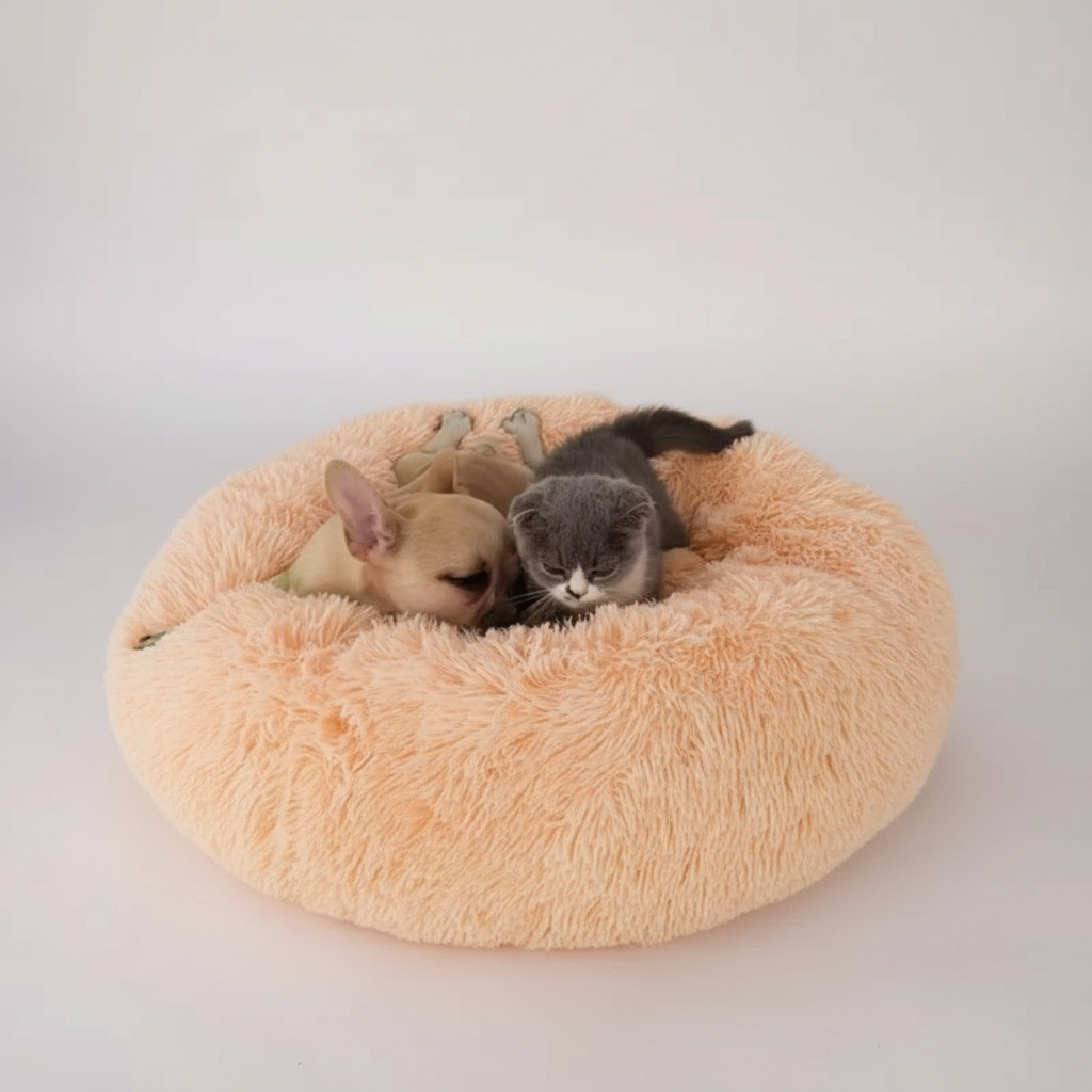 Donut Shaped Plush Pet Bed For Cats And Dogs — view 7
