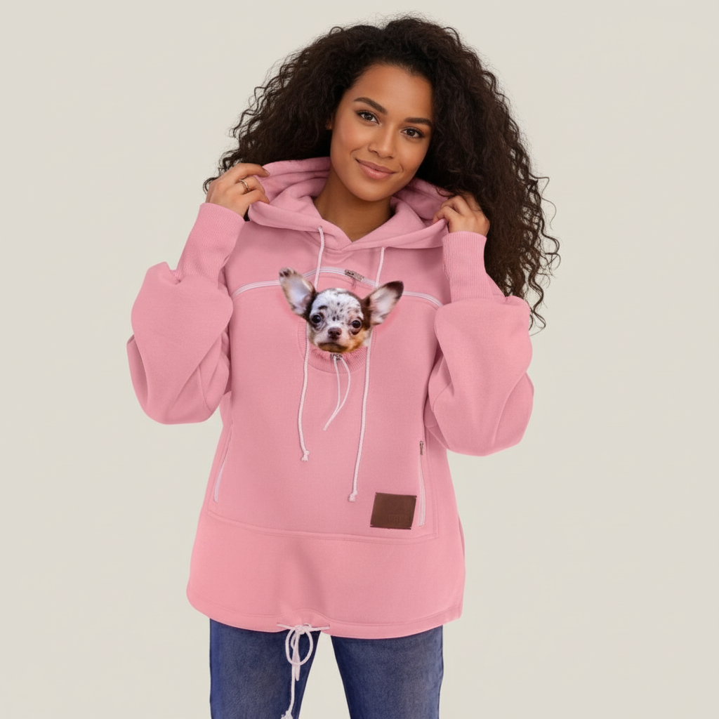 Kangaroo Style Pet Carrying Hoodie With Front Pocket — view 9