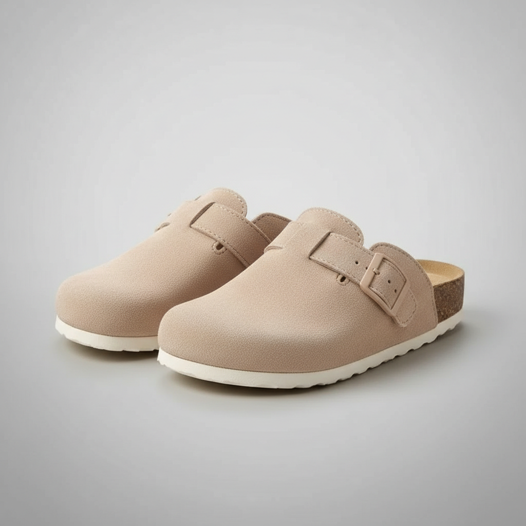 Adjustable Buckle Strap Suede Mule Clogs — view 7